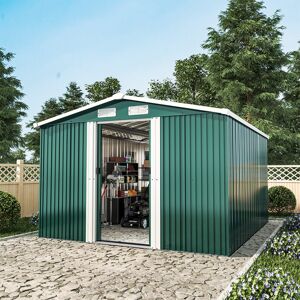 Living And Home 10 x 8 ft Garden Shed Apex Roof Double Door with Base Foundation Living And Home 10 x 8 ft Garden Shed Apex Roof Double Door with Base Foundation