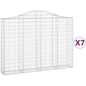 vidaXL Garden Arch Gabion Baskets 7 pcs Silver vidaXL Garden Arch Gabion Baskets 7 pcs Silver