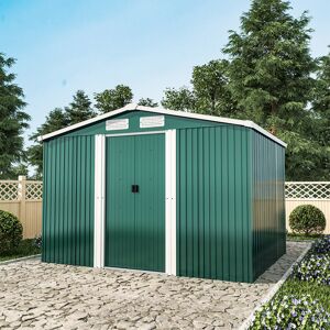 Living And Home (Dark Green, 6x 8ft) Metal Garden Shed Outdoor Storage Tool Shed Building & Foun Living And Home (Dark Green, 6x 8ft) Metal Garden Shed Outdoor Storage Tool Shed Building & Foun