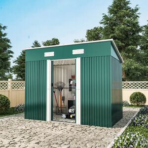 Living And Home 8 x 4 FT Galvanized Material Garden Shed Outdoor Garden Sheds Storage Metal Base Living And Home 8 x 4 FT Galvanized Material Garden Shed Outdoor Garden Sheds Storage Metal Base