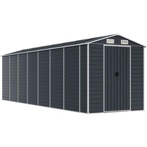 vidaXL Garden Shed Anthracite 191x640x198 cm Galvanised Steel - Garden Shed vidaXL Garden Shed Anthracite 191x640x198 cm Galvanised Steel - Garden Shed