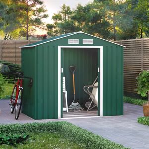 (7x4, Dark Green) BillyOh Ranger Apex Metal Shed With Foundation Kit (7x4, Dark Green) BillyOh Ranger Apex Metal Shed With Foundation Kit