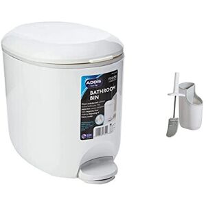 Addis 518503 Premium Deluxe Bathroom Pedal Bin with inner, White Grey, 29 x 18.5 Addis 518503 Premium Deluxe Bathroom Pedal Bin with inner, White Grey, 29 x 18.5