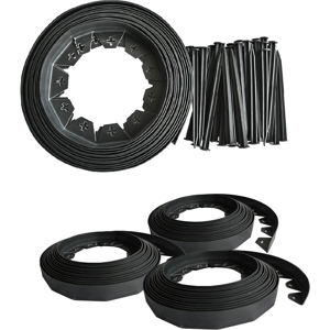 (3 Pack - 30m) KCT 10 Metre Flexible Plastic Lawn Edging Grass Border with Pegs (3 Pack - 30m) KCT 10 Metre Flexible Plastic Lawn Edging Grass Border with Pegs