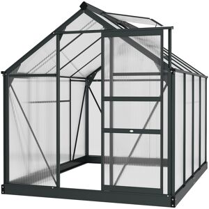 Outsunny 6x8ft Walk-In Polycarbonate Greenhouse Plant Grow Galvanized Aluminium Outsunny 6x8ft Walk-In Polycarbonate Greenhouse Plant Grow Galvanized Aluminium