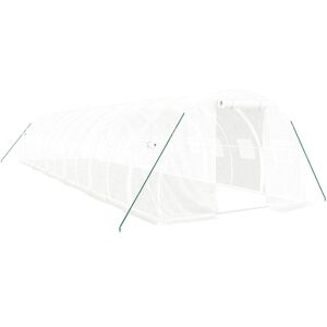 vidaXL Greenhouse 12x3x2 m White Steel Frame - Greenhouse vidaXL Greenhouse 12x3x2 m White Steel Frame - Greenhouse