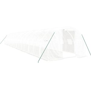 vidaXL Greenhouse 16x3x2m with Steel Frame - White vidaXL Greenhouse 16x3x2m with Steel Frame - White