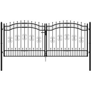 (305 x 173 cm) vidaXL Fence Gate with Spear Top Black Powder-coated Steel Fence (305 x 173 cm) vidaXL Fence Gate with Spear Top Black Powder-coated Steel Fence