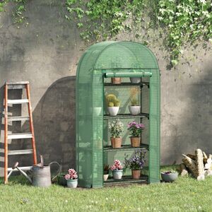Outsunny Portable Greenhouse with Storage Shelf - Green - 80 x 49 x 160cm Outsunny Portable Greenhouse with Storage Shelf - Green - 80 x 49 x 160cm