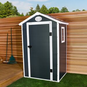 Charles Bentley Plastic Storage Shed 4.4ft x 3.4ft Grey Small Roof Outdoor Garde Charles Bentley Plastic Storage Shed 4.4ft x 3.4ft Grey Small Roof Outdoor Garde