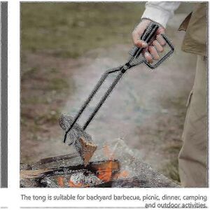 Unbranded Fireplace Tongs, Stainless Steel Firewood Tongs Log Grabber with Wood Handle- Ch Unbranded Fireplace Tongs, Stainless Steel Firewood Tongs Log Grabber with Wood Handle- Ch