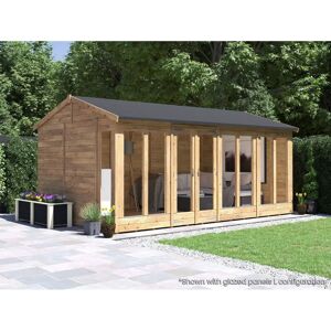 Dunster House Summerhouse 4.8m x 3m Modular Reverse Apex Fully Pressure Treated Dunster House Summerhouse 4.8m x 3m Modular Reverse Apex Fully Pressure Treated