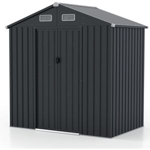 Costway 6 X 4 FT Galvanized Metal Garden Storage Shed All-Weather Utility Tool House Costway 6 X 4 FT Galvanized Metal Garden Storage Shed All-Weather Utility Tool House