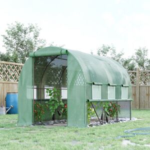 Outsunny 3 x 2 x 2m Polytunnel Green House w/ UV-resistant PE Cover, Green Outsunny 3 x 2 x 2m Polytunnel Green House w/ UV-resistant PE Cover, Green