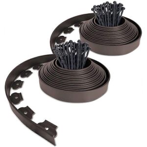 Unbranded (As show, One size) Brown Plastic Garden Edging 20 Meters with 60 Anchor Stakes Unbranded (As show, One size) Brown Plastic Garden Edging 20 Meters with 60 Anchor Stakes