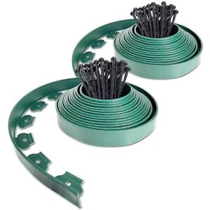 Unbranded (As show, One size) Green Plastic Garden Edging 20 Meters with 60 Anchor Stakes Unbranded (As show, One size) Green Plastic Garden Edging 20 Meters with 60 Anchor Stakes
