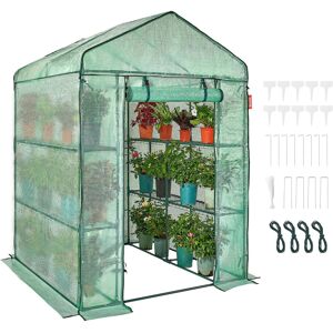 VEVOR Walk-in Green House, 4.6 x 4.6 x 6.6 ft Greenhouse with Shelves, Set Up in VEVOR Walk-in Green House, 4.6 x 4.6 x 6.6 ft Greenhouse with Shelves, Set Up in