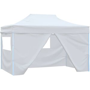 vidaXL Professional Folding Party Tent 4 Sidewalls Steel White 3x4m Canopy vidaXL Professional Folding Party Tent 4 Sidewalls Steel White 3x4m Canopy