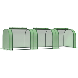 Outsunny Tunnel Greenhouse Green Grow House Steel Frame Garden Backyard w/ Zipped Doors Outsunny Tunnel Greenhouse Green Grow House Steel Frame Garden Backyard w/ Zipped Doors