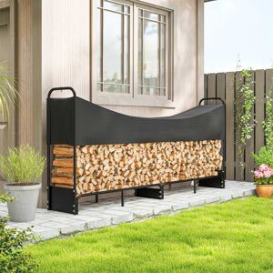 Outsunny 8.5ft Firewood Rack, Log Storage Holder with Waterproof Cover Outsunny 8.5ft Firewood Rack, Log Storage Holder with Waterproof Cover
