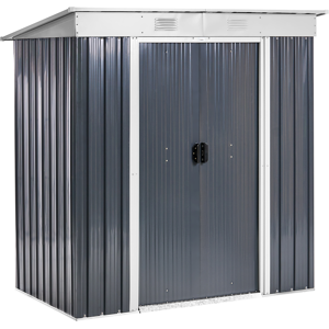 Beliani Garden Shed ACILIA 174 cm 110 cm Graphite Grey Beliani Garden Shed ACILIA 174 cm 110 cm Graphite Grey