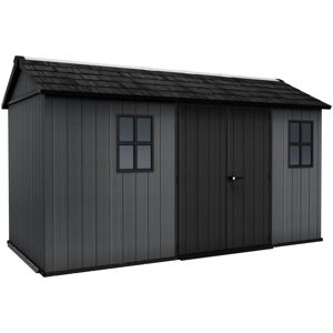 Keter Newton Plus Shed 13x7.5ft - Grey, All Weather Resistant, Easy to Clean, Fa Keter Newton Plus Shed 13x7.5ft - Grey, All Weather Resistant, Easy to Clean, Fa
