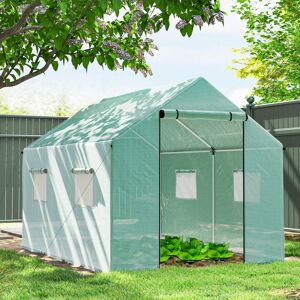 Outsunny Tunnel Greenhouse W/ UV-resistant PE Cover, Wide Door, 2 x 3(m), Green Outsunny Tunnel Greenhouse W/ UV-resistant PE Cover, Wide Door, 2 x 3(m), Green