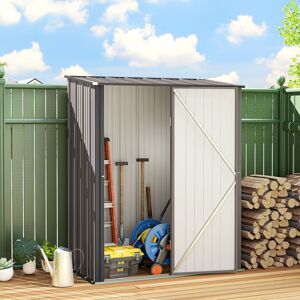 Outsunny Outdoor Storage Shed w/ Lockable Door for Garden, Light Grey Outsunny Outdoor Storage Shed w/ Lockable Door for Garden, Light Grey
