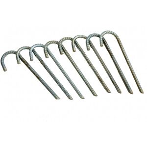 Oypla 8x Super Heavy Duty Galvanised Steel J Hooks Ground Stakes Rebar Tent Pegs Oypla 8x Super Heavy Duty Galvanised Steel J Hooks Ground Stakes Rebar Tent Pegs