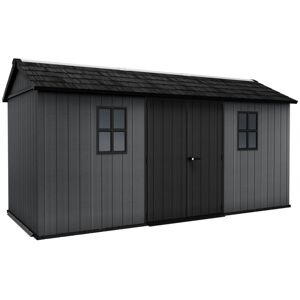 Keter Newton Plus Shed 15x7.5ft - Grey, All Weather Resistant, Easy to Clean, F Keter Newton Plus Shed 15x7.5ft - Grey, All Weather Resistant, Easy to Clean, F