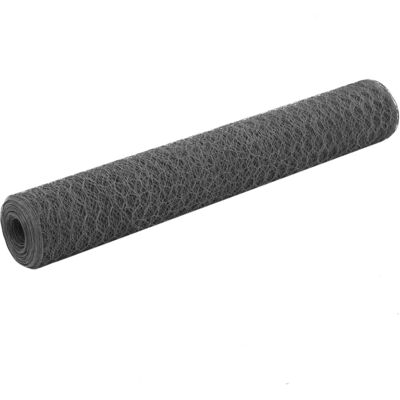 VidaXL Wire Netting Steel with PVC Coating 25x1 m Hexagonal Grey VidaXL Wire Netting Steel with PVC Coating 25x1 m Hexagonal Grey
