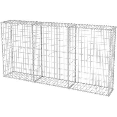 vidaXL Galvanized Steel Gabion Basket 200x30x100cm Outdoor Wall Fence vidaXL Galvanized Steel Gabion Basket 200x30x100cm Outdoor Wall Fence