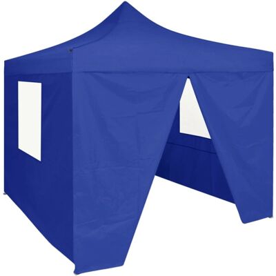 vidaXL Steel Blue 2x2m Folding Party Tent with 4 Sidewalls vidaXL Steel Blue 2x2m Folding Party Tent with 4 Sidewalls