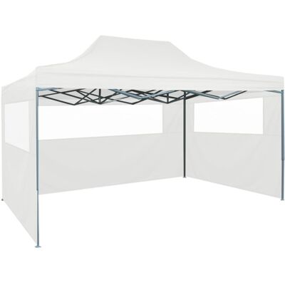 vidaXL Professional Folding Party Tent 3 Sidewalls Steel White 3x4m Canopy vidaXL Professional Folding Party Tent 3 Sidewalls Steel White 3x4m Canopy