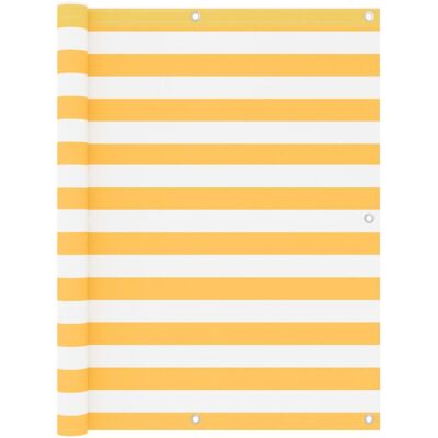 vidaXL Balcony Privacy Screen White Yellow 120x600 cm Oxford Fabric - Balcony Privacy Screen vidaXL Balcony Privacy Screen White Yellow 120x600 cm Oxford Fabric - Balcony Privacy Screen