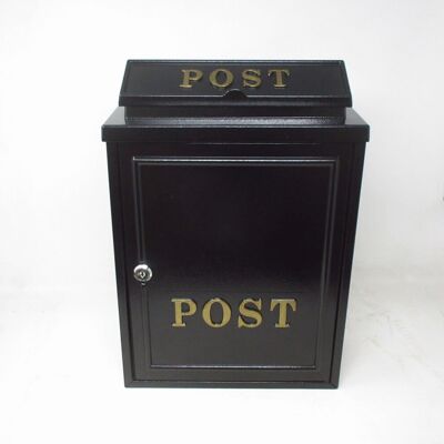 DWD (Gold) Vintage Decor Black Lockable Post Mail Letter Box DWD (Gold) Vintage Decor Black Lockable Post Mail Letter Box