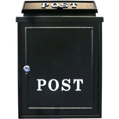 DWD (White) Vintage Decor Black Lockable Post Mail Letter Box DWD (White) Vintage Decor Black Lockable Post Mail Letter Box