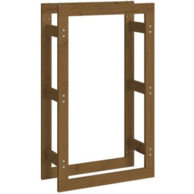 vidaXL Honey Brown 60x25x100cm Solid Pine Firewood Rack - Firewood Storage vidaXL Honey Brown 60x25x100cm Solid Pine Firewood Rack - Firewood Storage