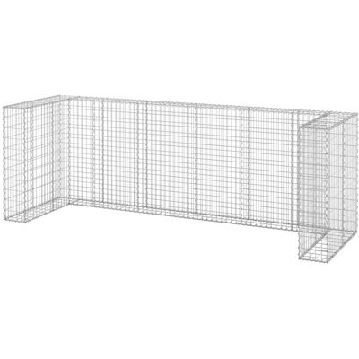vidaXL Gabion Wall for Garbage Bins - Galvanised Steel - 325x100x110 cm vidaXL Gabion Wall for Garbage Bins - Galvanised Steel - 325x100x110 cm