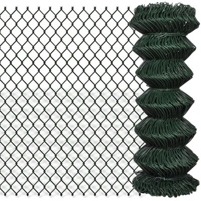 vidaXL Chain Fence 1x15m Green Garden Patio Wire Mesh Panel Fencing Barrier vidaXL Chain Fence 1x15m Green Garden Patio Wire Mesh Panel Fencing Barrier