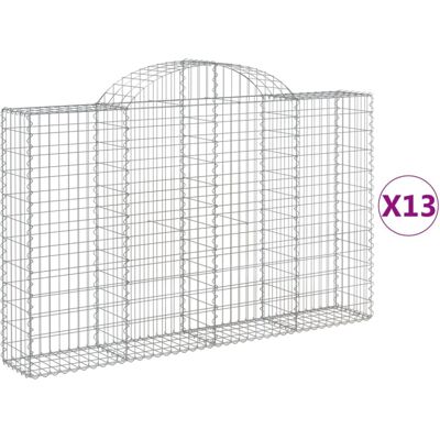vidaXL Arched Gabion Basket - Galvanised Iron Garden Barrier vidaXL Arched Gabion Basket - Galvanised Iron Garden Barrier