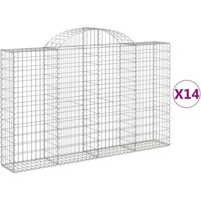 vidaXL Arched Gabion Basket - Galvanised Iron Garden Barrier vidaXL Arched Gabion Basket - Galvanised Iron Garden Barrier