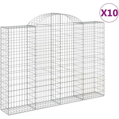 vidaXL Arched Gabion Basket 10 pcs - Garden Decorative Wall vidaXL Arched Gabion Basket 10 pcs - Garden Decorative Wall