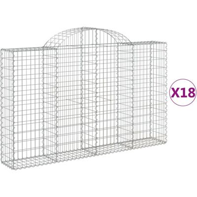 vidaXL Arched Gabion Basket 18 pcs - Garden Barrier vidaXL Arched Gabion Basket 18 pcs - Garden Barrier