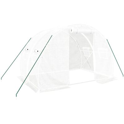 vidaXL Greenhouse 6 m² White Steel Frame Walk-in Grow House vidaXL Greenhouse 6 m² White Steel Frame Walk-in Grow House