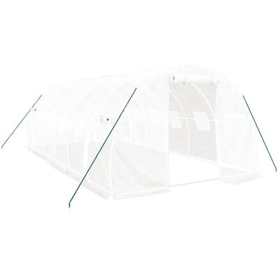 vidaXL White Greenhouse with Steel Frame - Greenhouse vidaXL White Greenhouse with Steel Frame - Greenhouse