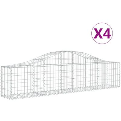 vidaXL Garden Gabion Baskets 4 pcs Silver vidaXL Garden Gabion Baskets 4 pcs Silver