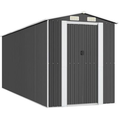 vidaXL Garden Shed Galvanised Steel Outdoor Tool Storage 192x523x223 cm vidaXL Garden Shed Galvanised Steel Outdoor Tool Storage 192x523x223 cm