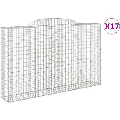 vidaXL Arched Gabion Basket - 17 pcs, 300x50x180/200 cm vidaXL Arched Gabion Basket - 17 pcs, 300x50x180/200 cm