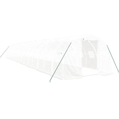 vidaXL Greenhouse 16x3x2m with Steel Frame - White vidaXL Greenhouse 16x3x2m with Steel Frame - White